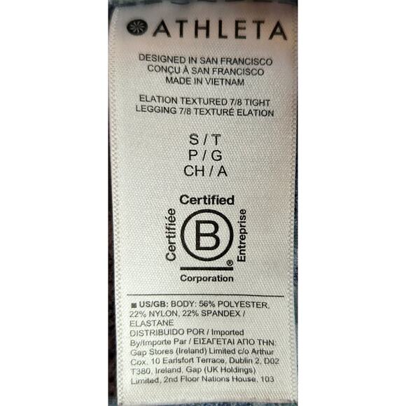 Athlete Mid Rise Elation Textured Tight Meadow Snowfall Blue Leggings Size Small - Picture 7 of 8